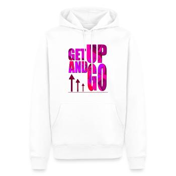 Steh auf und geh - Männer Premium Bio Hoodie - Weiß - Vorne - Nico (187cm)