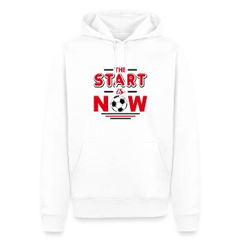 Soccer start - Men’s Premium Organic Hoodie - white - Front - Nico (187cm)