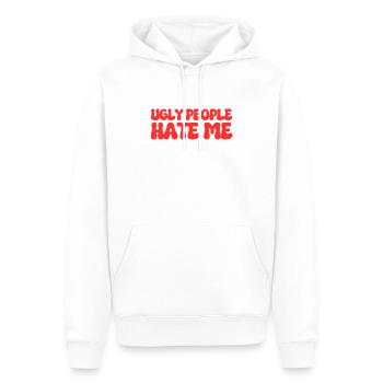 Ugly People Hate Me - Männer Premium Bio Hoodie - Weiß - Vorne - Nico (187cm)