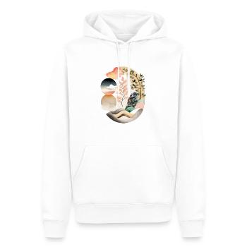 Japandi egg, rundes Design im japandi Style - Männer Premium Bio Hoodie - Weiß - Vorne - Nico (187cm)
