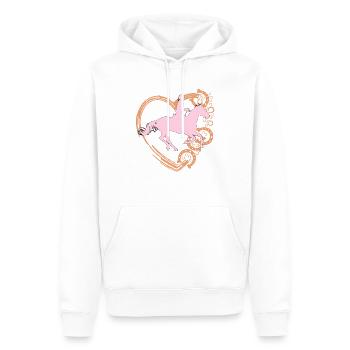 Pferd und Mädchen reiten Design mit Herz - Männer Premium Bio Hoodie - Weiß - Vorne - Nico (187cm)