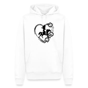 Pferd und Mädchen reiten Design mit Herz - Männer Premium Bio Hoodie - Weiß - Vorne - Nico (187cm)