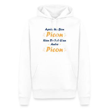 Après un bon picon rien de tel qu'un autre picon - Sweat à capuche Premium bio Homme - blanc - Devant - Nico (187cm)