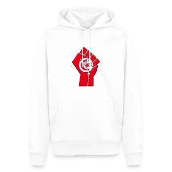 Tunisie Drapeau Pays tunisien Fierté Natif - Sweat à capuche Premium bio Homme - blanc - Devant - Nico (187cm)