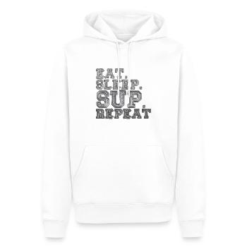 SUP - Männer Premium Bio Hoodie - Weiß - Vorne - Nico (187cm)