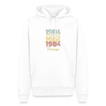 Vintage Geburtstagsgeschenk Geboren 1984 Slogan - Männer Premium Bio Hoodie - Weiß - Vorne - Nico (187cm)