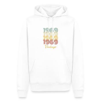 Vintage Birthday Gift Born In 1969 Slogan - Men’s Premium Organic Hoodie - white - Front - Nico (187cm)