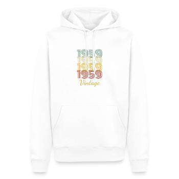 Vintage Geburtstagsgeschenk Geboren 1959 Slogan - Männer Premium Bio Hoodie - Weiß - Vorne - Nico (187cm)