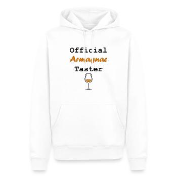 Official armagnac taster - Sweat à capuche Premium bio Homme - blanc - Devant - Nico (187cm)