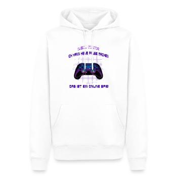 Nein Mama ich kann keine Pause machen. Funny Shirt - Männer Premium Bio Hoodie - Weiß - Vorne - Nico (187cm)