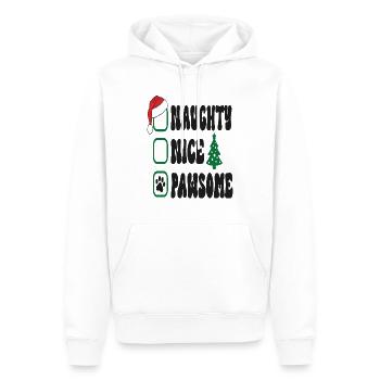Naughty Nice Pawsome - Männer Premium Bio Hoodie - Weiß - Vorne - Nico (187cm)
