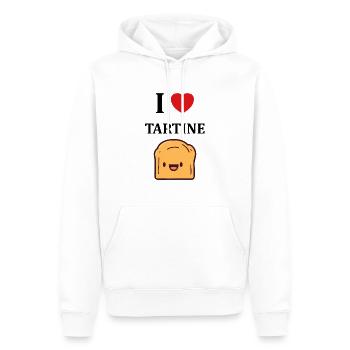Tartine - Sweat à capuche Premium bio Homme - blanc - Devant - Nico (187cm)