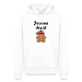Joyeux noel pain d'épice - Sweat à capuche Premium bio Homme - blanc - Devant - Nico (187cm)