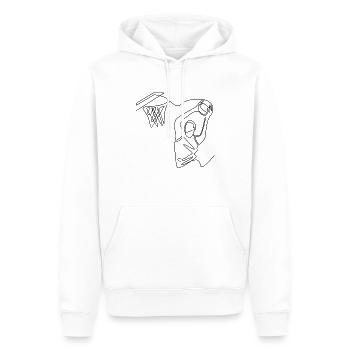 Basketball Basketballer Slam Dunk Lineart - Männer Premium Bio Hoodie - Weiß - Vorne - Nico (187cm)