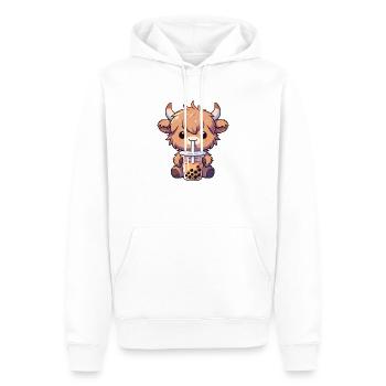 Kühe trinken Bubble Tea kawaii Boba Hochlandrind - Männer Premium Bio Hoodie - Weiß - Vorne - Nico (187cm)