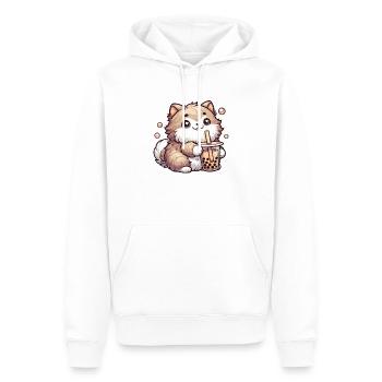Katzen trinken Bubble Tea kawaii Boba Katze - Männer Premium Bio Hoodie - Weiß - Vorne - Nico (187cm)