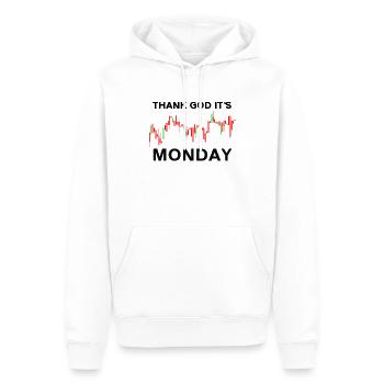 Dieu merci, c’est le jour du graphique boursier du lundi Marché boursier - Sweat à capuche Premium bio Homme - blanc - Devant - Nico (187cm)