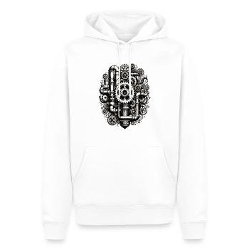 Steampunk-Design mit Zahnrädern und Rohren - Männer Premium Bio Hoodie - Weiß - Vorne - Nico (187cm)