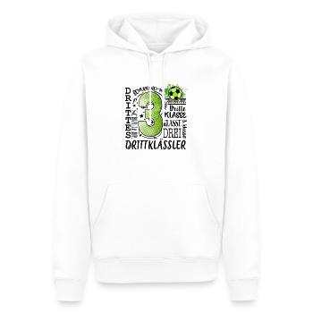 3. Klasse Fußball - Männer Premium Bio Hoodie - Weiß - Vorne - Nico (187cm)