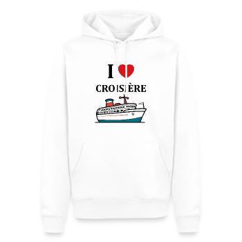 I love Croisière - Sweat à capuche Premium bio Homme - blanc - Devant - Nico (187cm)
