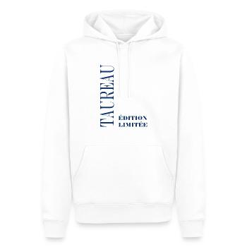 Taureau - Sweat à capuche Premium bio Homme - blanc - Devant - Nico (187cm)