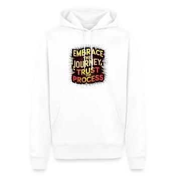 Embrace the journey, trust the process Art Print - Men’s Premium Organic Hoodie - white - Front - Nico (187cm)