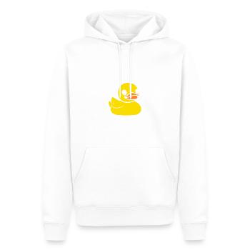 humour canard - Sweat à capuche Premium bio Homme - blanc - Devant - Nico (187cm)