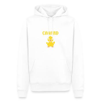 humour canard - Sweat à capuche Premium bio Homme - blanc - Devant - Nico (187cm)