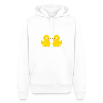 humour canard - Sweat à capuche Premium bio Homme - blanc - Devant - Nico (187cm)