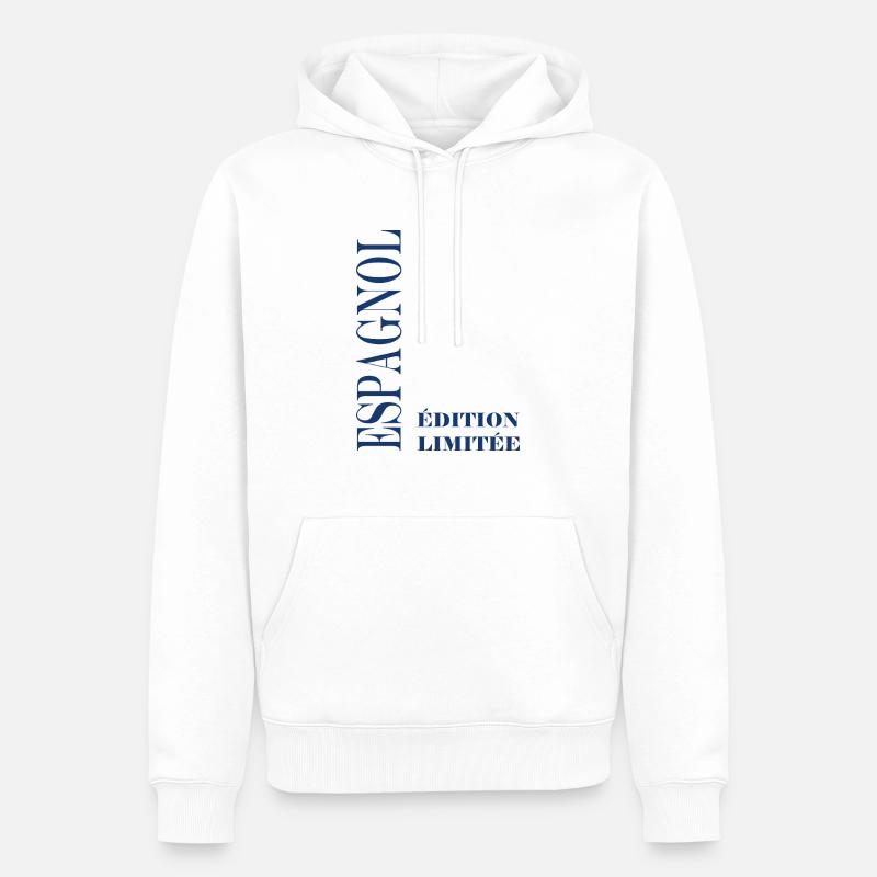 esapgnol - Sweat à capuche Premium bio Homme - blanc