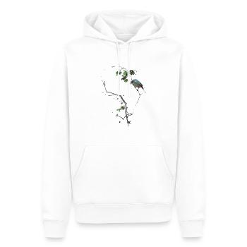 Japanese bird on tree branch - Men’s Premium Organic Hoodie - white - Front - Nico (187cm)