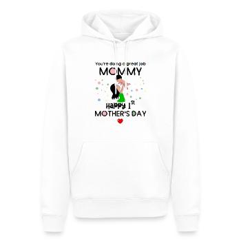 Vous faites un excellent travail 1ère fête des mères - Sweat à capuche Premium bio Homme - blanc - Devant - Nico (187cm)