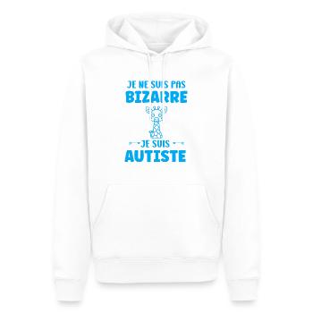 Je ne suis pas bizarre je suis autiste - Sweat à capuche Premium bio Homme - blanc - Devant - Nico (187cm)