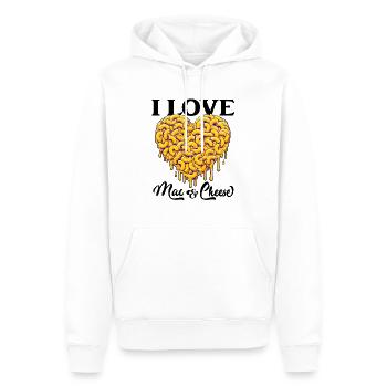 I love Mac and Cheese - Geschenk für Feinschmecker - Männer Premium Bio Hoodie - Weiß - Vorne - Nico (187cm)