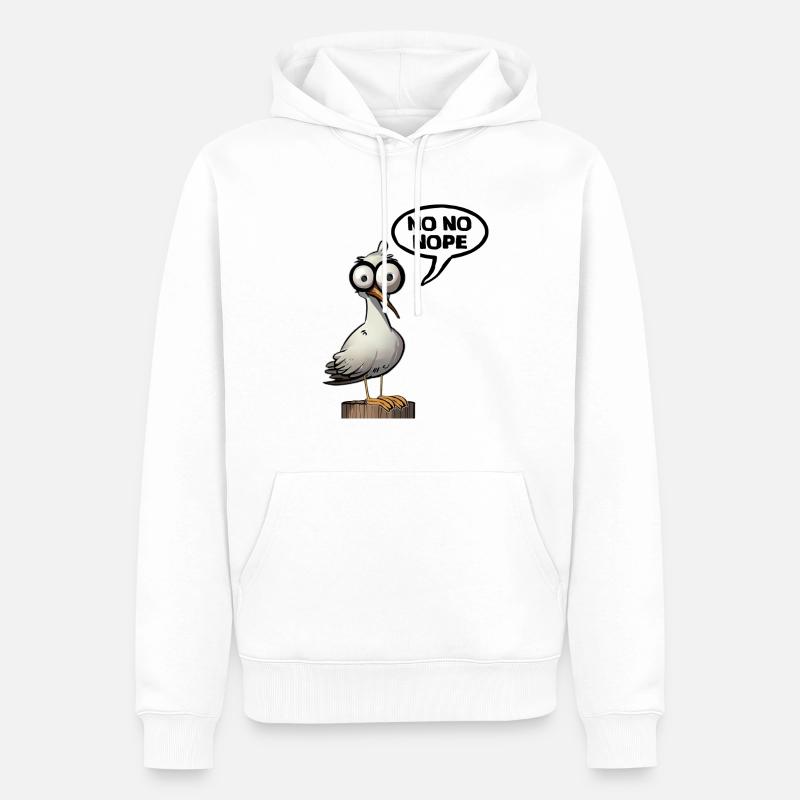 Sei Möwe nein - Männer Premium Bio Hoodie - Weiß