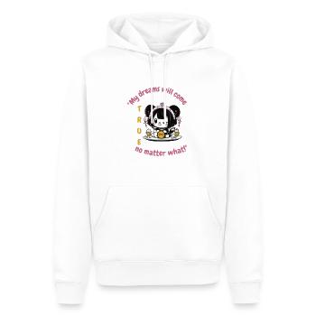 Dreamy Determination - Men’s Premium Organic Hoodie - white - Front - Nico (187cm)