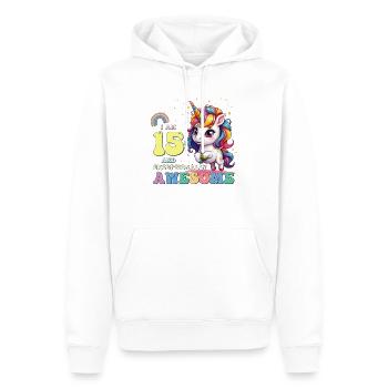 J'ai 15 ans et je suis géniale - Filles Enfants Licorne C'est mon - Sweat à capuche Premium bio Homme - blanc - Devant - Nico (187cm)