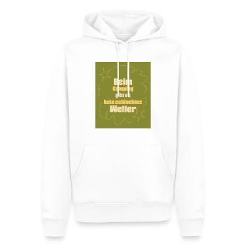 When camping, there is no such thing as bad weather green - Men’s Premium Organic Hoodie - white - Front - Nico (187cm)