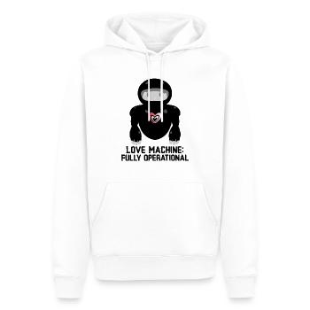 Love Machine: Fully Operational - Men’s Premium Organic Hoodie - white - Front - Nico (187cm)