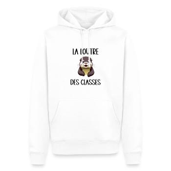 loutre des classes - Sweat à capuche Premium bio Homme - blanc - Devant - Nico (187cm)