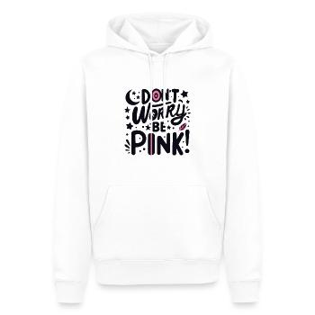 Mach dir keine Sorgen, sei pink! - Männer Premium Bio Hoodie - Weiß - Vorne - Nico (187cm)