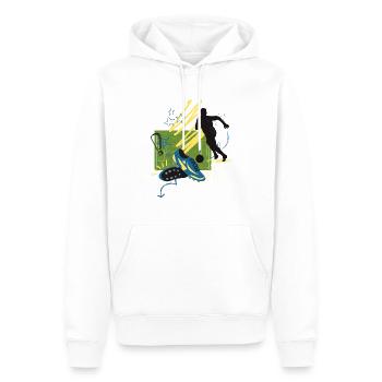 T-shirt de football et plus encore - Sweat à capuche Premium bio Homme - blanc - Devant - Nico (187cm)