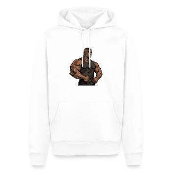 Workout Bodybuilder Muscles - Men’s Premium Organic Hoodie - white - Front - Nico (187cm)