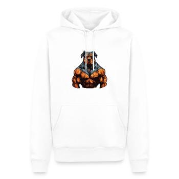 Dog Muscles Bodybuilding - Men’s Premium Organic Hoodie - white - Front - Nico (187cm)