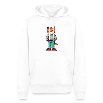 Drôle Chat Réfrigéré Amour Chats - Sweat à capuche Premium bio Homme - blanc - Devant - Nico (187cm)