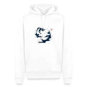 carpe koï esthétique japonaise - Sweat à capuche Premium bio Homme - blanc - Devant - Nico (187cm)