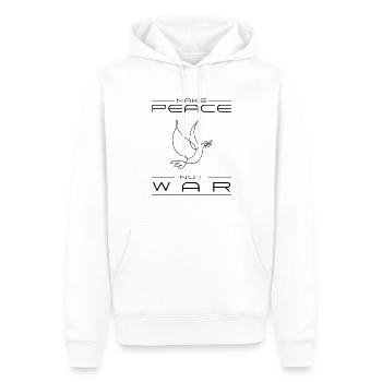 Make Peace Not War Minimalist Art - Men’s Premium Organic Hoodie - white - Front - Nico (187cm)