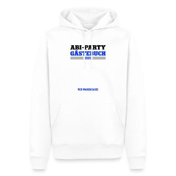 Abi Party Abitur Feier Gästebuch Abschlußklasse 25 - Männer Premium Bio Hoodie - Weiß - Vorne - Nico (187cm)