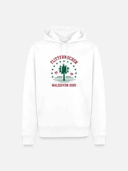 Flitterwochen Malediven 2025 Hochzeitsreise - Männer Premium Bio Hoodie - Weiß