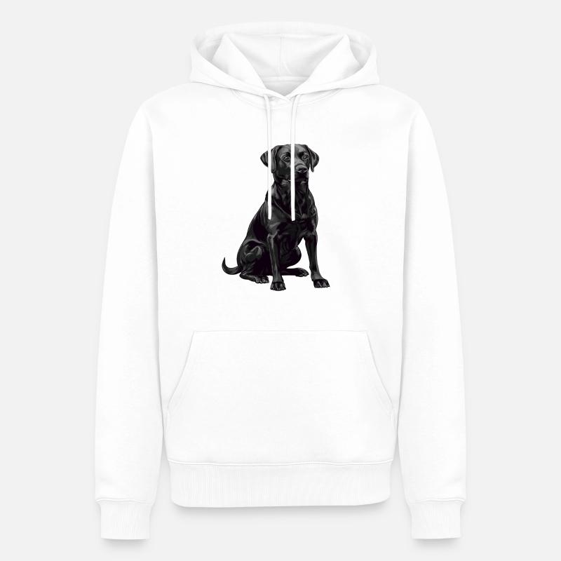Schwarzer Labrador Retriever - Männer Premium Bio Hoodie - Weiß